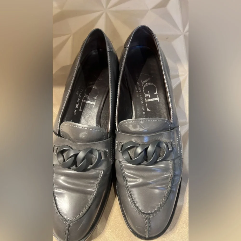AGL Gray Leather Loafers size EU40